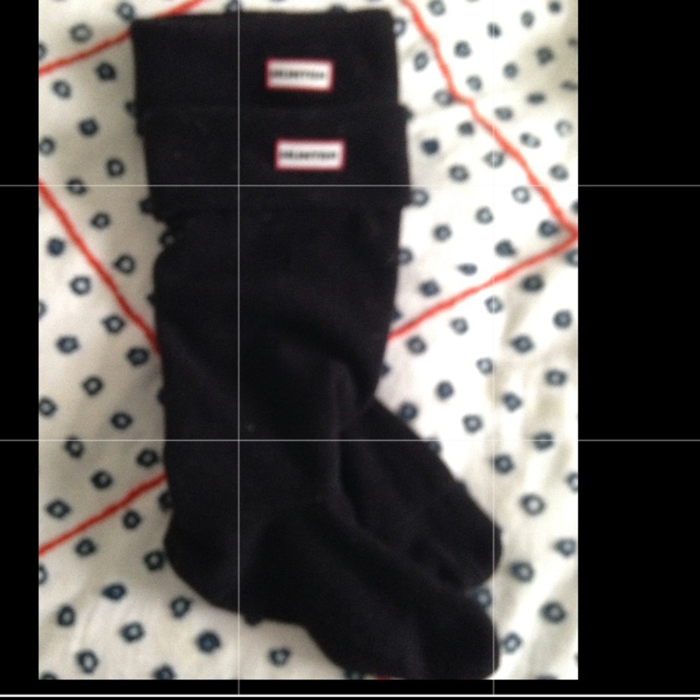 Hunter boot socks fleece tall black medium